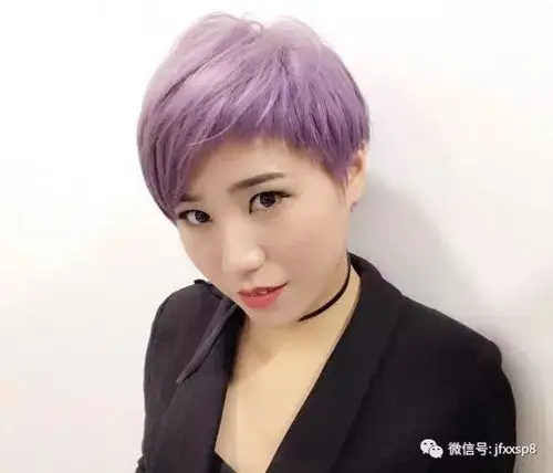 玫瑰金,漏耳不对称超短个性时尚短发