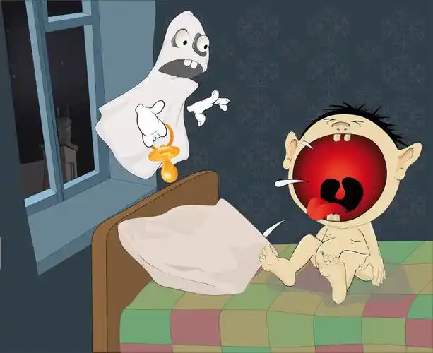 矢量被吓哭的孩子