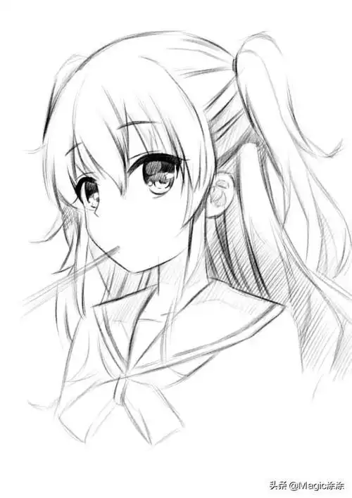 动漫人物手绘教学萌萌的长发女孩友利奈绪