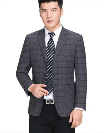 呢外套商务休闲修身显瘦中青年男士西服时尚帅气小西装韩版潮流男单西
