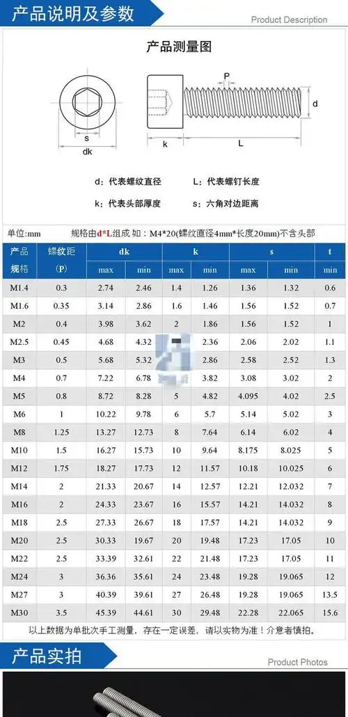 螺杆m3m4m5m6不锈钢304内六角螺丝加长圆柱头内六方螺钉全牙杯头螺杆