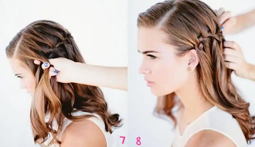 女神范瀑布麻花辫编法图解,麻花辫图片,发型图片