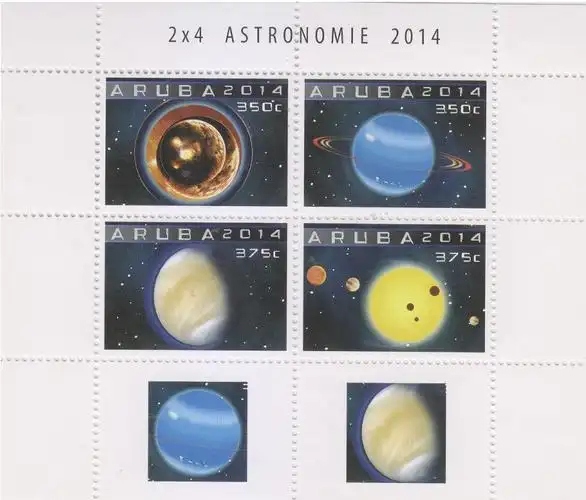 阿鲁巴2014年天文-行星的诞生/各种星球/恒星系等邮票