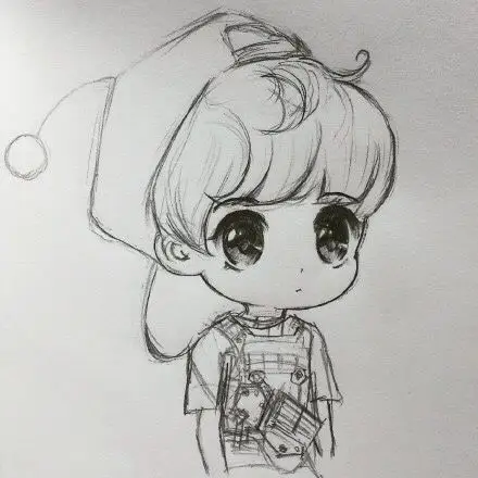 手绘铅笔画鹿晗