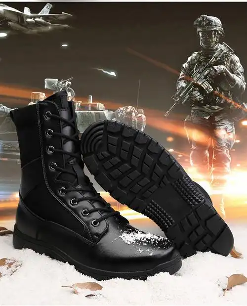 cat uamsp马丁靴男高帮工装靴秋冬加绒牛皮户外靴新式作战靴男士军靴