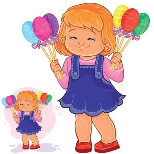 拿糖果小女孩矢量素材下载(图片id:960875)_-卡通形象-矢量素材_ 集