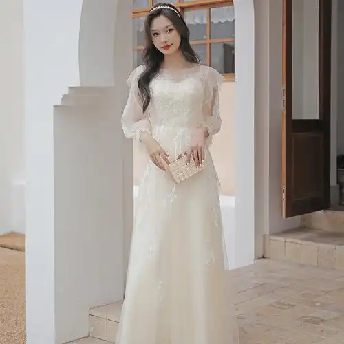 轻纱晚礼服女新款2022仙女系甜美生日宴会高级质感奢华独唱演出服