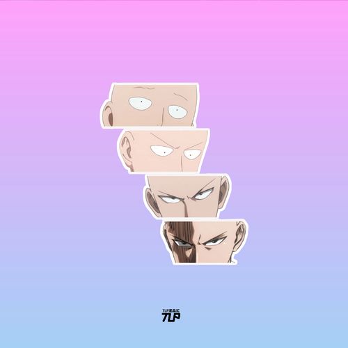 tlp反光车贴 一拳超人琦玉特写one punch man行李箱玻璃无痕贴纸