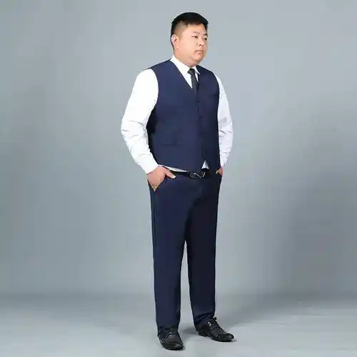 南极人加肥加大码男士西装马甲胖子商务正装伴郎服男式潮流马夹男士外