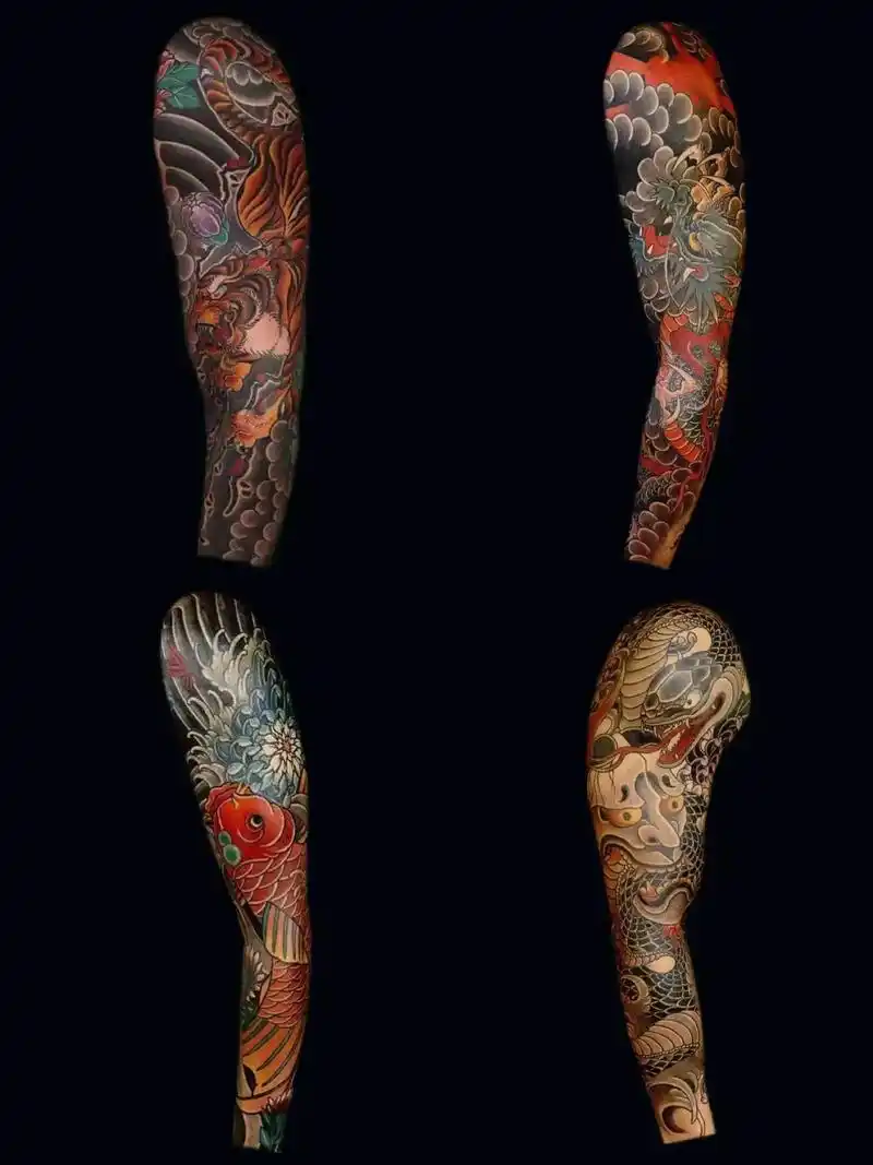 花臂细节#成都纹身店推荐 #tattoo #个性纹身图案 # - 抖音