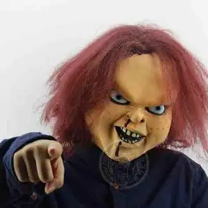 鬼娃回魂电影道具恰吉娃娃乳胶面具万圣节酒吧舞会恐怖鬼头套