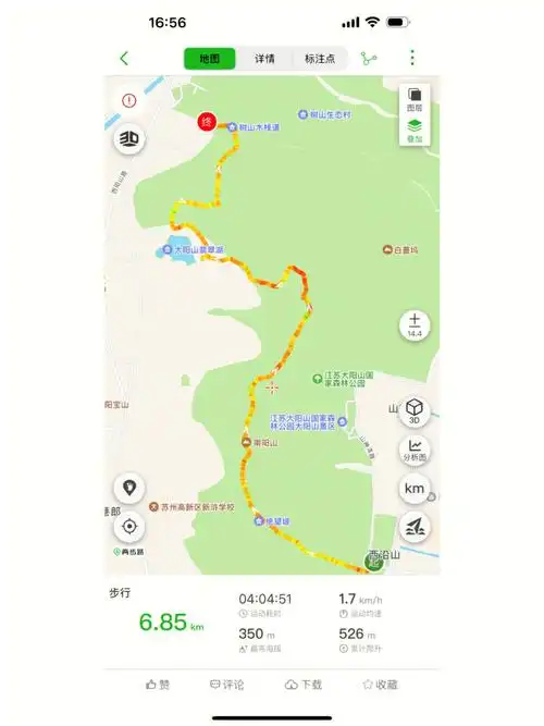 它对新手徒步登山者太友好了今天开车到苏州乐园森林水世界停车场