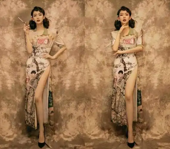 戚薇真人间绝色!穿旗袍如烟盒女郎,这开叉高度李承铉能接受?