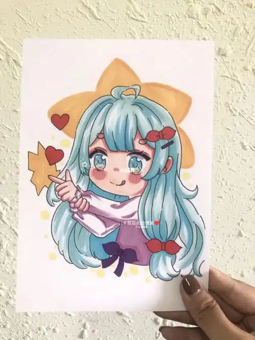 37100q版动漫女生人物附线稿