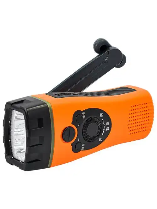 手摇手电筒收音机充电式多功能手动自发发电防灾应急手电筒