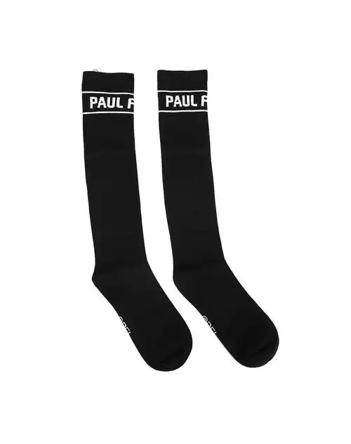 新潮酷感 中性黑色中筒袜