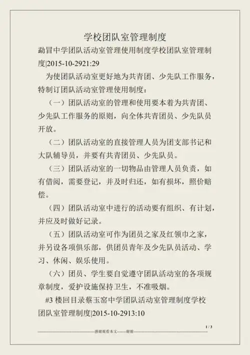 学校团队室管理制度