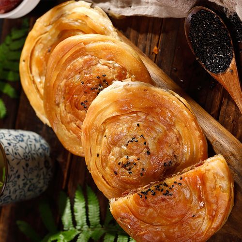 四川军屯锅盔成都手工特产肉锅馅饼加热即食传统中式糕点