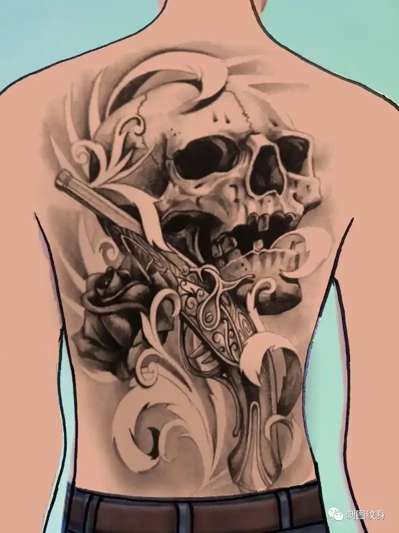 纹身图案手稿 #手稿分享 #满背 - 抖音