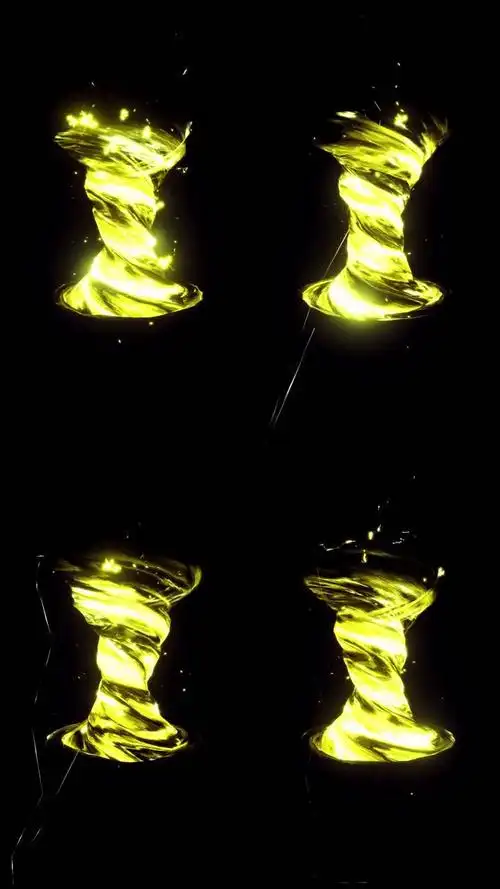 金色闪电龙卷风(4k通道)