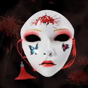 万物有灵网红成人派对美人面具全脸中国风手绘装饰汉服配饰古风