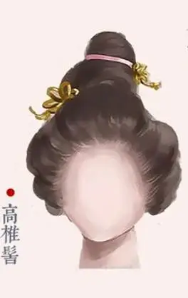 宋朝,女子梳 高锥髻.高髻于顶,巍峨高耸.
