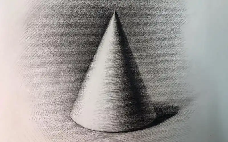 曹老师教你画素描石膏几何体圆锥体画法