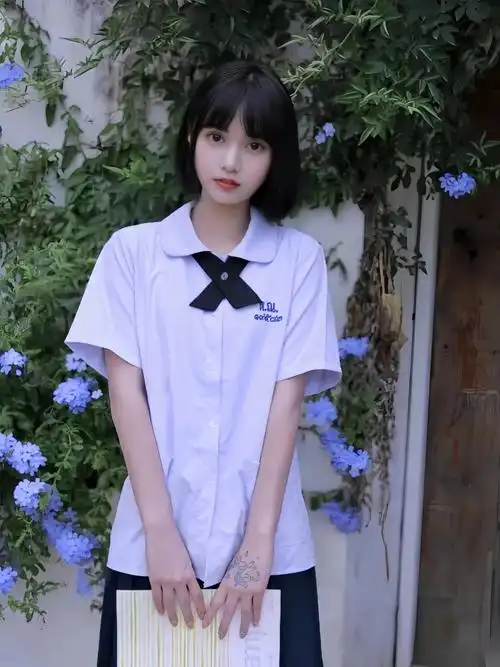 泰国校服学院风初高中学生班服jk衬衫女短袖新款独特漂亮的衬衣 - 17