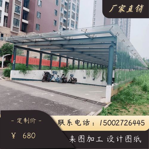 商场小区地下室停车场车库出入口出口处钢化玻璃结构武汉雨棚雨篷