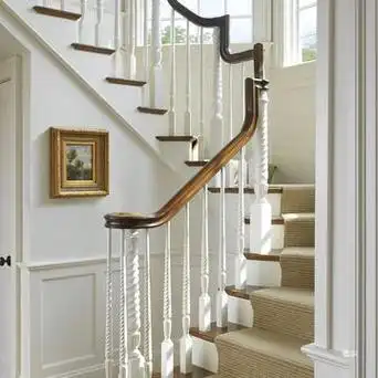 实木楼梯原木旋转家用红橡木扶手踏步板美式别墅全屋t29