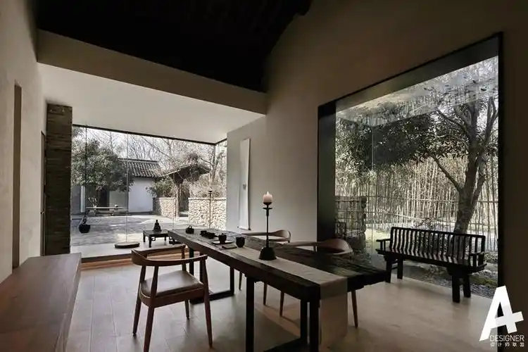 这间玻璃屋里的一切都源于自然无界西溪茶室