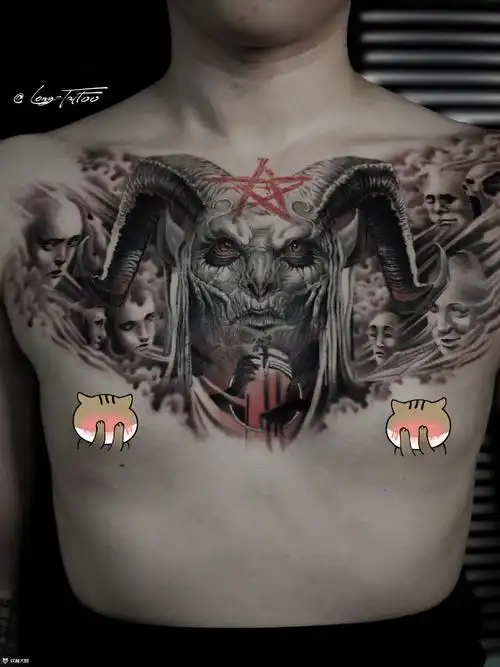 91「花胸撒旦」_纹身图案手稿图片_龙的纹身作品集