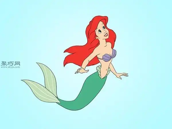 画美人鱼爱丽儿的步骤教你画人鱼公主爱丽儿画法