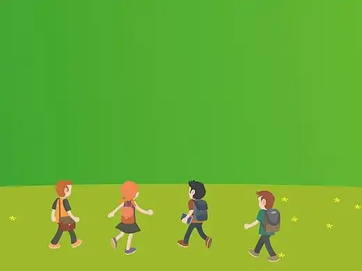 绿色背景小学生人物