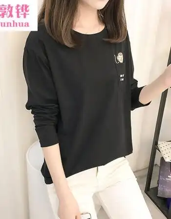 青少年女生初中高中学生长袖t恤少女秋装2018新款初中学生韩版休闲