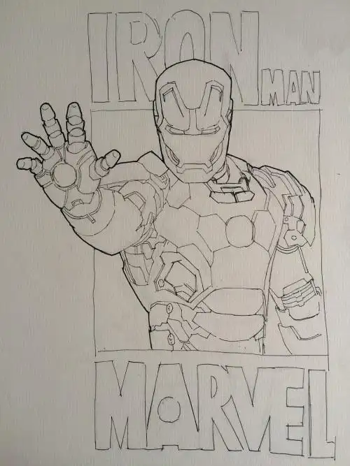 钢铁侠50马克简笔画