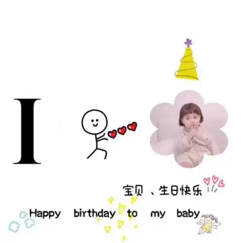 宝贝,生日快乐～朋友圈九宫格图感谢喜欢