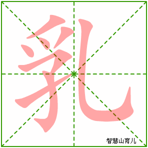 乳的笔顺拼音及解释