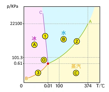 在"三相点",同时存在水的三种形态