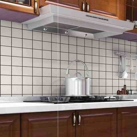 纯白九宫格墙贴电视墙背景墙贴仿瓷砖铝塑板立体厨房小白砖自粘贴