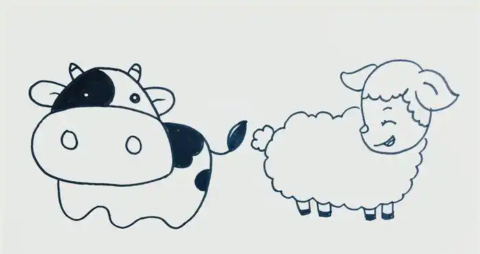 牛和羊怎么画
