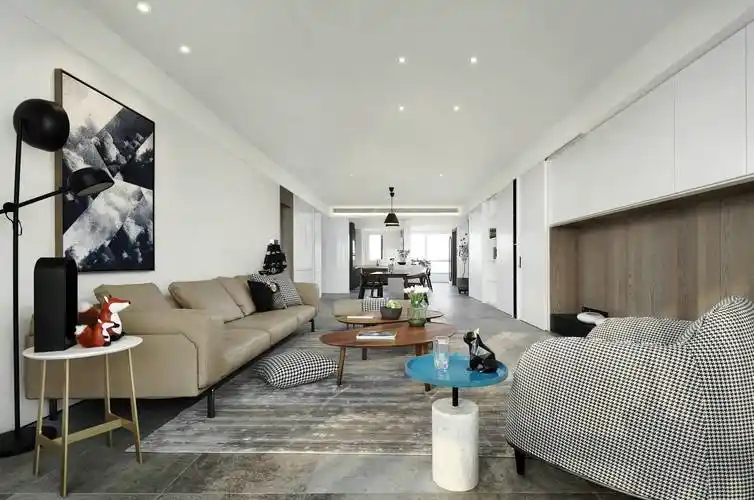 效果图90㎡北欧风格设计客厅效果图180㎡简约现代风客厅装修效果图