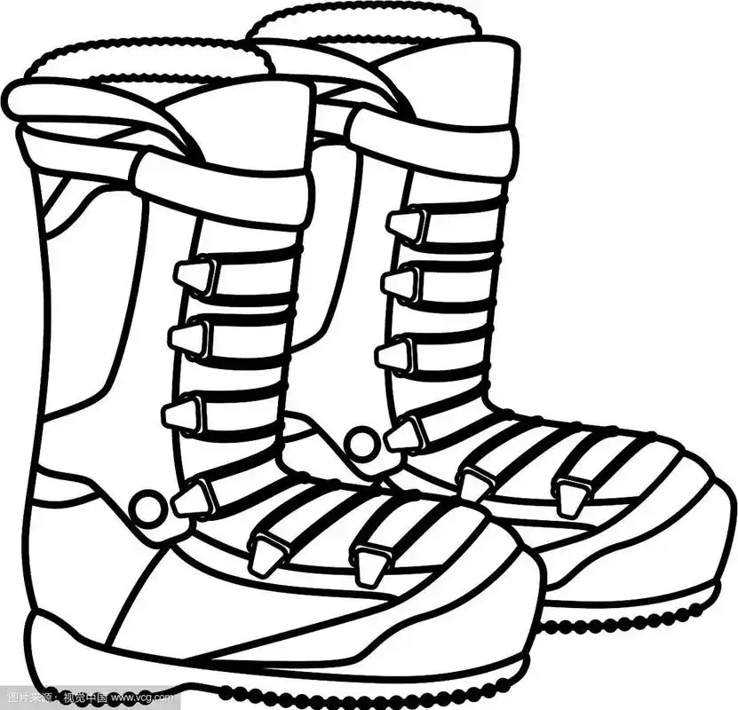 雪地靴滑雪板运动图标