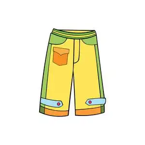 可爱的卡通裤在白色背景上为孩子们打印t恤彩色书有趣和友好的性格为