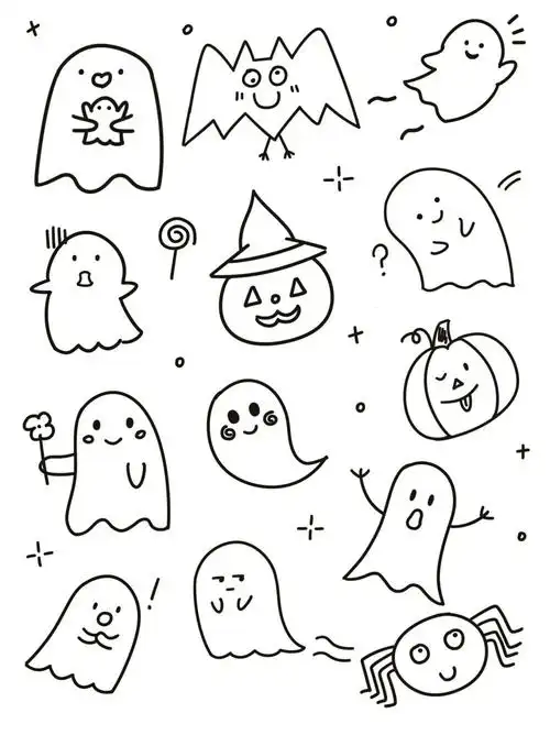 真·零基础学画画day20-万圣节简笔画素材