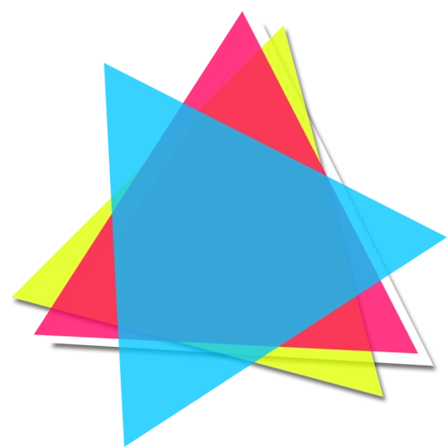 水彩卡通彩色三角形图片