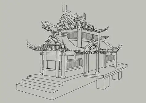 建筑简笔画9古风桌简笔画手绘古风简笔画风景画入门古风简笔画男古风