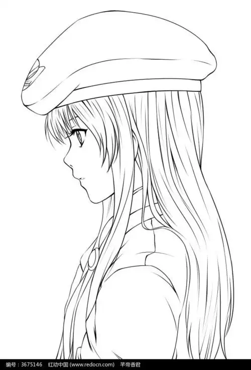 动漫女生侧脸手绘免费素材图片素材,漫画插画人物卡通,卡通男生侧面