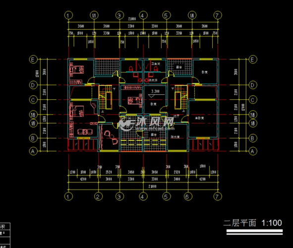 二层新农村住宅建筑施工图图纸下载_建筑图纸图纸 - 沐风网