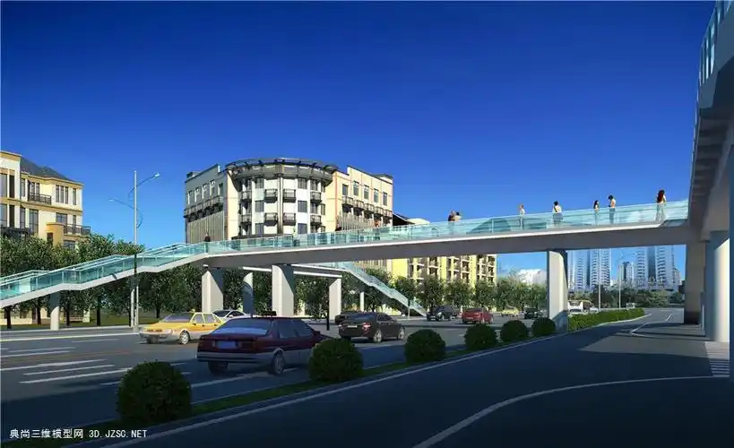 人行过街天桥人行天桥设计3dmax模型0833dmax模型